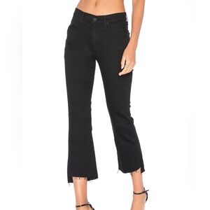 MOTHER Insider Crop Step Fray Jeans in Not Guilty Black Size 25